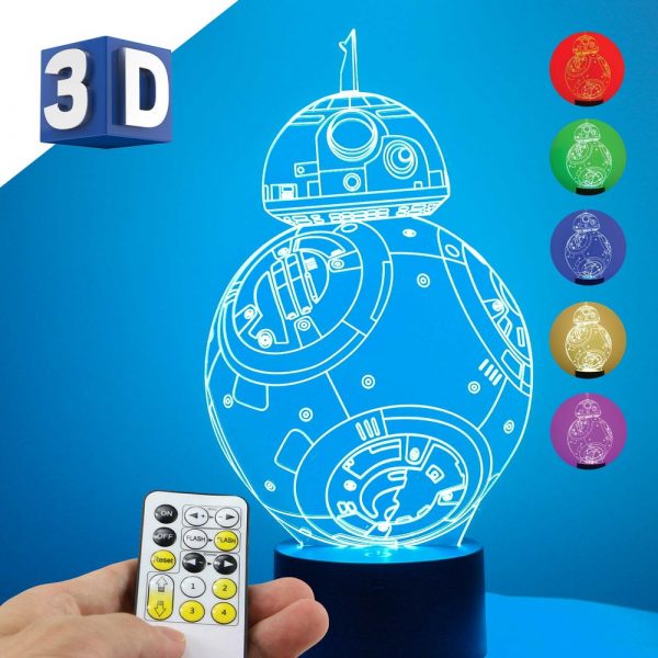 3D LED dečija noćna lampa BB8 Star Wars