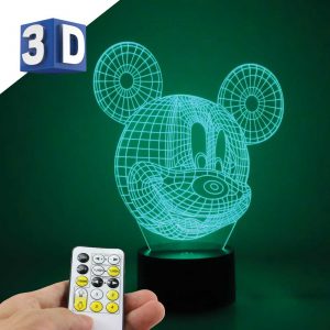 3D LED noćna dečija lampa Miki Maus